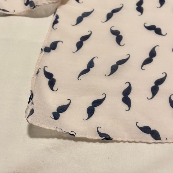 Mustache Print Scarf 64” x 21” - Picture 10 of 10